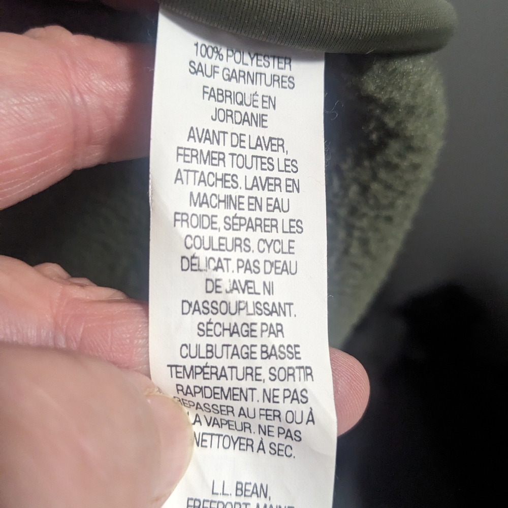 L.L. Bean Dark Green Fleece Coat - Picture 5 of 5